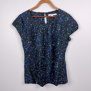 Boden short sleeve silk blend blouse size 8
